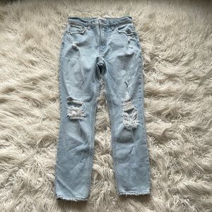 Abercrombie & Fitch The Skinny Distressed High Rise Jeans
